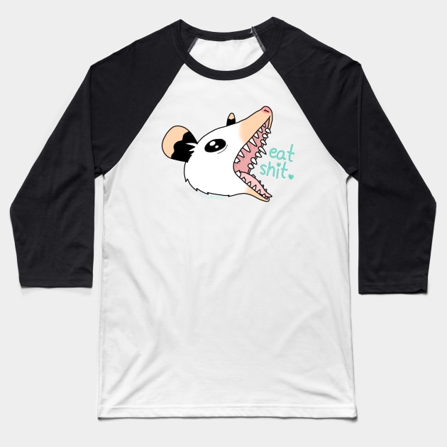 Eat It Baseball T-Shirt by Possum Mood